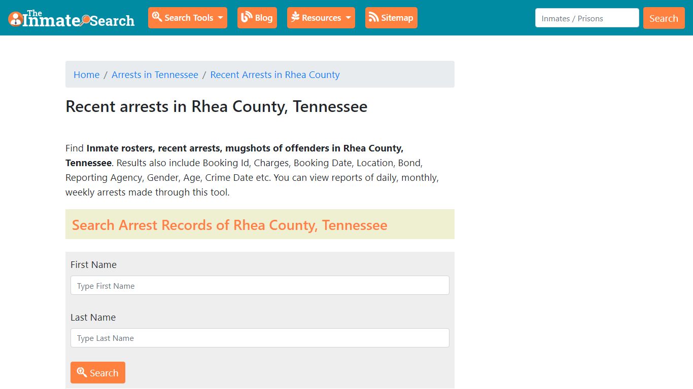 Recent arrests in Rhea County, Tennessee - theinmatesearch.net